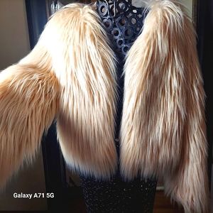 Soft Shaggy Lightweight Blush Baby Pink Faux Fur Jacket